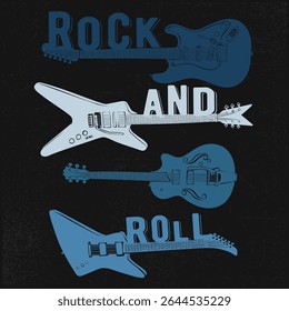 Rock And Roll Poster Graphic For Apparels