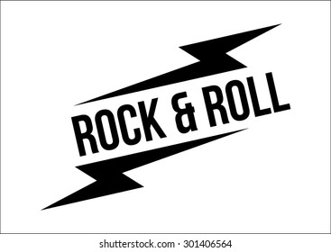 Rock and roll print in vector