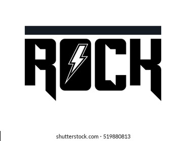 Rock Roll Print Vector Rock Text Stock Vector (Royalty Free) 519880813 ...