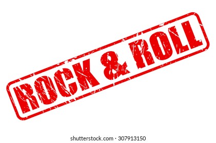 Rock and Roll red stamp text on white