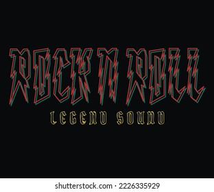 Rock and roll retro graphic print design. Rock logo design for apparel, stickers, posters, background and others. Rock tour vintage artwork.