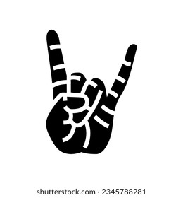 rock and roll retro music glyph icon vector. rock and roll retro music sign. isolated symbol illustration