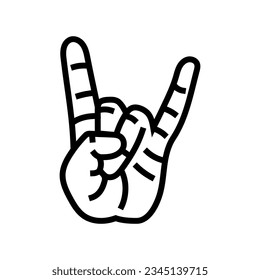rock and roll retro music line icon vector. rock and roll retro music sign. isolated contour symbol black illustration