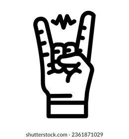 rock and roll retro music line icon vector. rock and roll retro music sign. isolated contour symbol black illustration