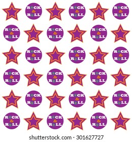 rock and roll retro seamless pattern 