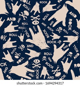 Rock and Roll Seamless Pattern