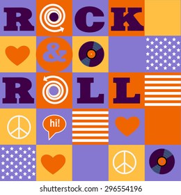 rock and roll seamless vector pattern