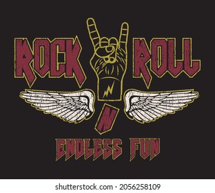 Signo rockero y rollo - Endless fun tshirt artwork