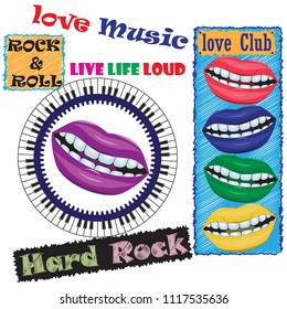 Rock and Roll sign. Rock festival poster. Slogan graphic for shirt 