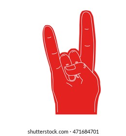 rock and roll sign,  flat vector icon Illustration 