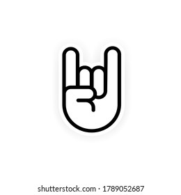 Rock and Roll sign. Hand gesture sign. Vector on isolated white background. EPS 10