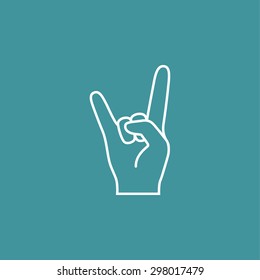 rock and roll sign. Heavy Rock Icon