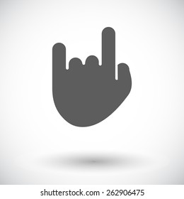 Rock and roll sign. Single flat icon on white background. Vector illustration.