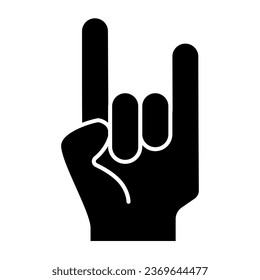 Rock and roll sign solid icon. Rock gesture vector illustration isolated on white. Heavy rock glyph style design, designed for web and app. Eps 10
