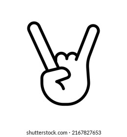 Rock Roll Sign Vector Hand Gesture Stock Vector (Royalty Free ...