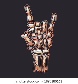 633 Rock and roll skeleton hand sign Images, Stock Photos & Vectors ...