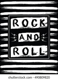Rock and Roll slogan typography, t-shirt graphics, vectors