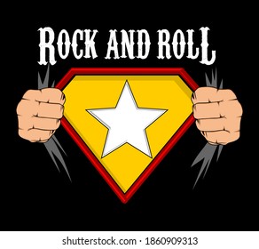diseño de tipografía de estrellas de rock y rollo para camisetas de impresión y más 