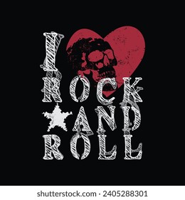 Rock and roll stylish t-shirt and apparel abstract design. Vector print, typography, poster