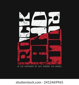 Rock and roll stylish t-shirt and apparel abstract design. Vector print, typography, poster