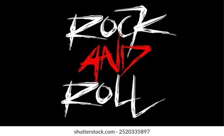 Rock and roll text typography music lettering design 