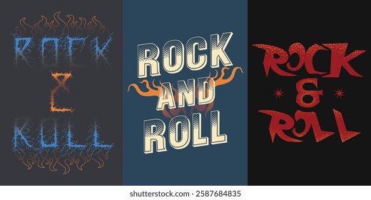 Rock and roll tour t shirt print design. Rockstar vector artwork. Rock'n'Roll music Creative Lettering Grunge style, Male and women's graphic tee print design. Rock'n'roll grunge, retro rock and roll