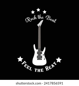 Rock and roll t-shirt design black and white 