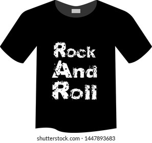 Rock and roll- T-shirt print, graphic for t-shirt. Slogan for t-shirt, Tee Design For Printing