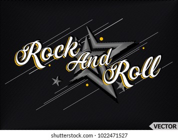 Rock and Roll. T-Shirt-Vektorillustration-Poster