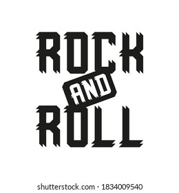 Rock and roll typographic logo. Music lettering vector illustration.