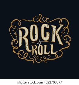 rock and roll  typographic for t-shirt,t-design,poster,flyer,vector illustration