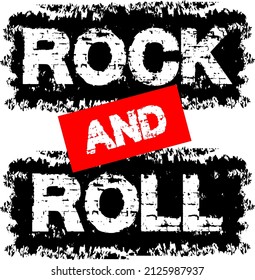 rock and roll typography design for print t shirt