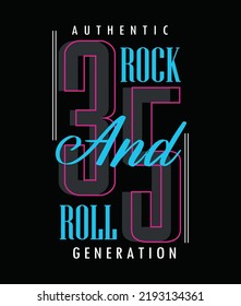 Rock and Roll typography design t-shirt print vector illustration
