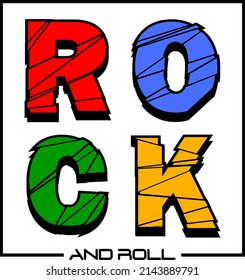 rock and roll typography design vector for print t shirt