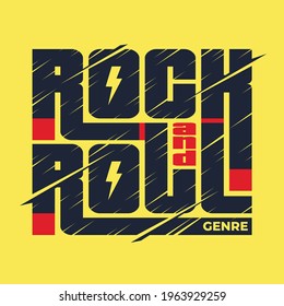 rock and roll, typography graphic design, for t-shirt prints, vector illustration
