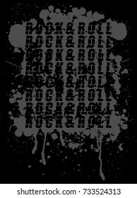 rock and roll typography on droplet background