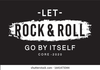 rock and roll typography for print t shirt 