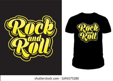 Rock and Roll Typography T shirt design