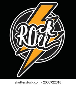 Rock and roll typography T-Shirt Print graphic vector artwork