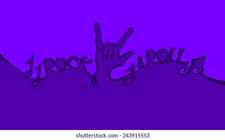 rock and roll vector background line art style