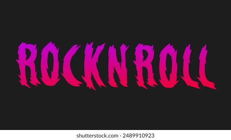 Rock y rollo tipografía de Ilustración vectorial con Gradientes de color rojo, diseño escrito a mano para el concepto de música de camiseta