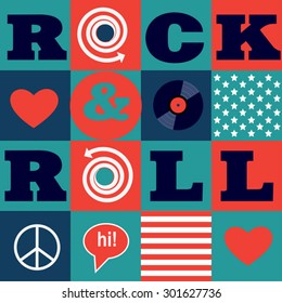 rock and roll  vector pattern