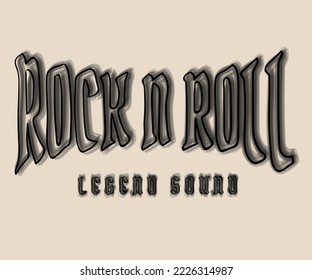 Rock and roll vector print design. Rock logo artwork.