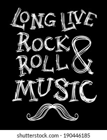 rock and roll vector slogan