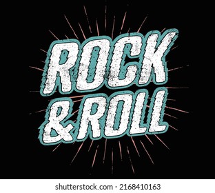 Diseño artístico vintage del rock and roll para camisetas y otros. Diseño gráfico estrella de rock para prendas de vestir, pegatinas, afiches y fondo. Diseño del logo de la banda musical.