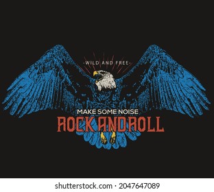 Rock and roll vintage graphic print design for t  shirt and others. 