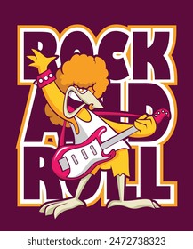 Rock And Roll Vintage Parody Cartoon Illustration