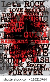 Rock and Roll Wordings Art