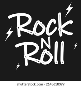 Rock and roll world day typography, vector art illustration.