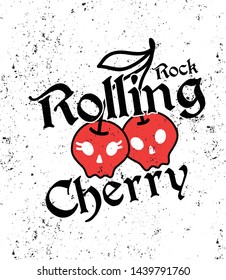 Rock rolling cherry black red
